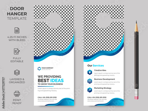 Business Corporate Door Hanger, Vector illustration, modern Door hanger, do not disturb and make up room sign Premium Vector, Door hanger design template