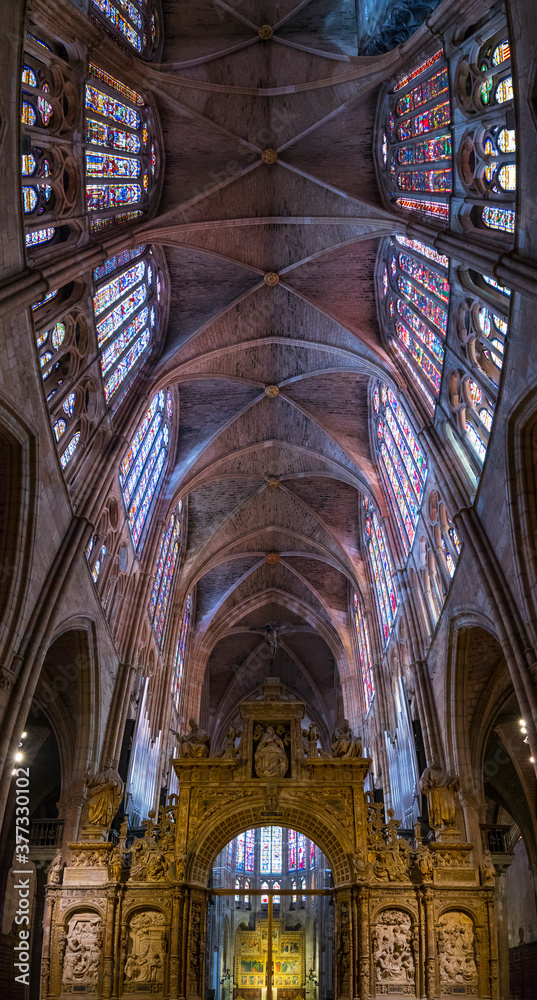 Santa María de León Cathedral, Leon city, Leon province, Castilla y Leon, Spain, Europe