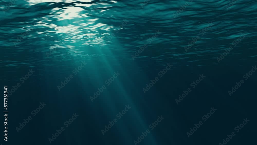 Underwater sunbeams loop UHD