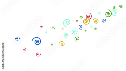Festive Background with Colorful spirals. Trendy Pattern for Postcard, Print, Banner or Poster. Pretty spirals For Party Decoration, Wedding, Birthday or Anniversary Invitation. Vector  © OLENA