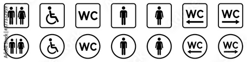 Privies icons. WC sign. Toilet sign set. Vector illustration