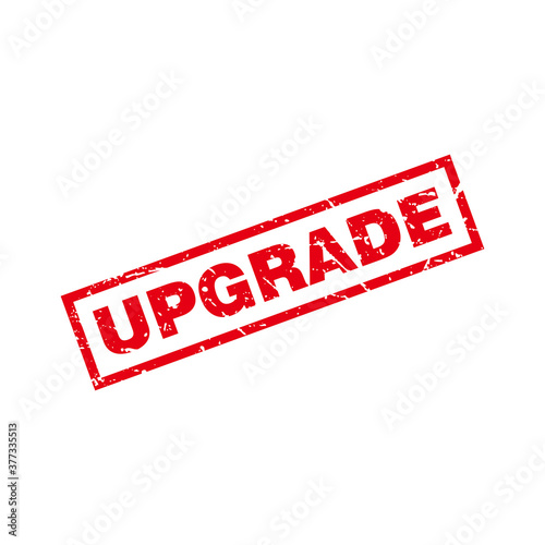 Abstract Red Grungy Upgrade Rubber Stamps Sign Illustration Vector, Upgrade Text Seal, Mark, Label Design Template