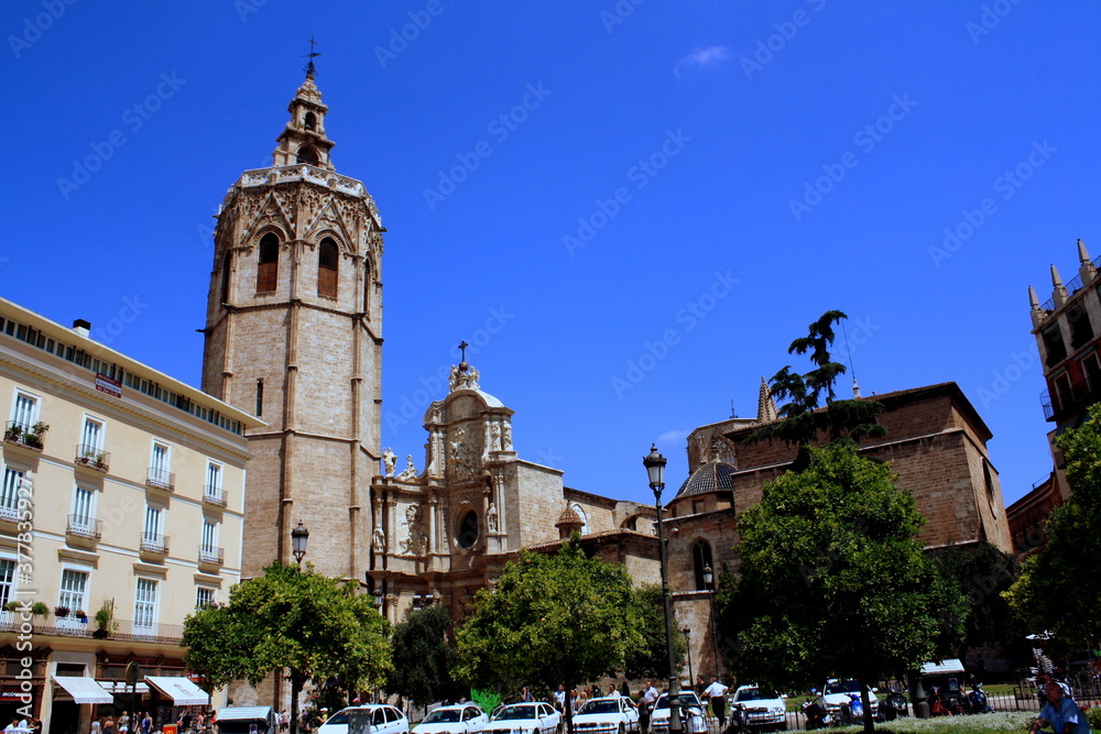 Beautiful landmarks, streets, squares, towers and buildings from Valencia, Spain.