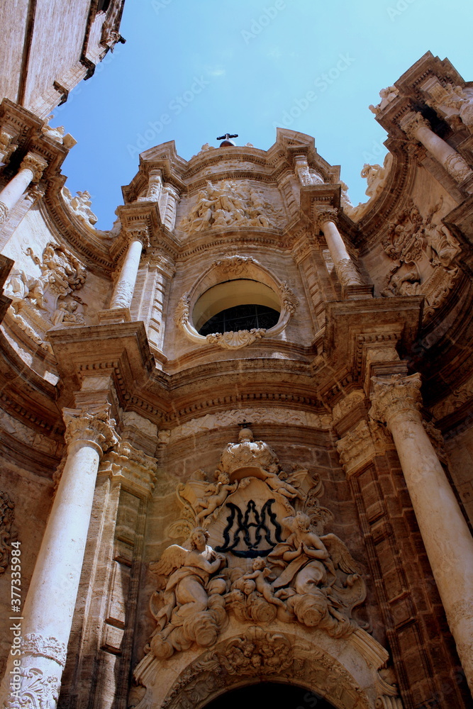 Beautiful landmarks, streets, squares, towers and buildings from Valencia, Spain.