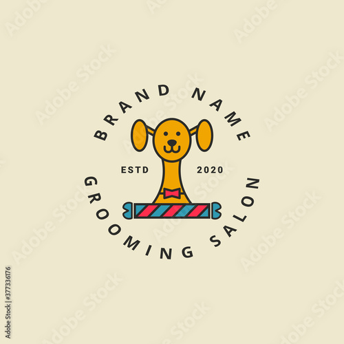 Barber and Dog Grooming Logo. Vector Illustration