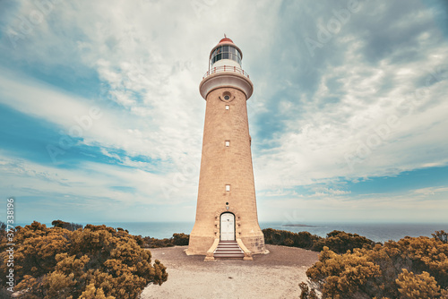 Iconic Cape Du Couedic Lighthouse on Kangaroo Island, Flinders Chase national park, South Australia photo