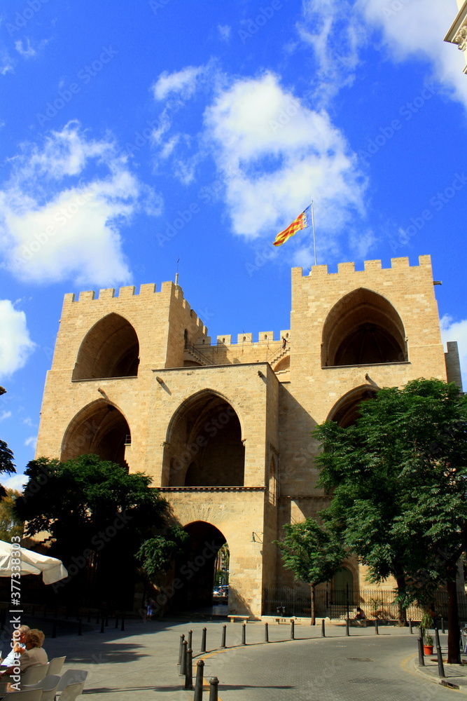 Fototapeta premium Beautiful landmarks, streets, squares, towers and buildings from Valencia, Spain.