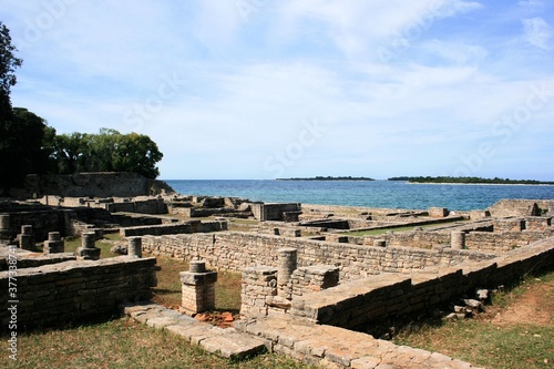 view on the sea and the Byzantine castrum in N.P. Brioni, Croatia
