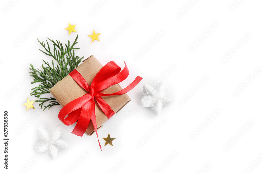 Craft boxes with gifts tied bows on white background Craft boxes with gifts tied bows on white background