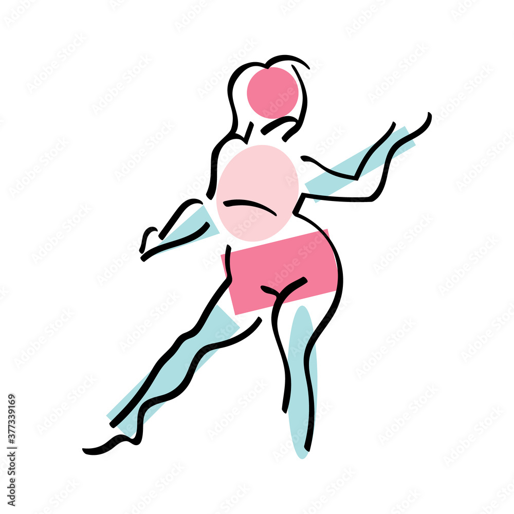 Simple woman sketch with lines and geometric shapes. Hand drawn lady isolated on white background. Vector illustration. Simple woman sketch with lines and geometric shapes. Hand drawn lady isolated on white background. Vector illustration.