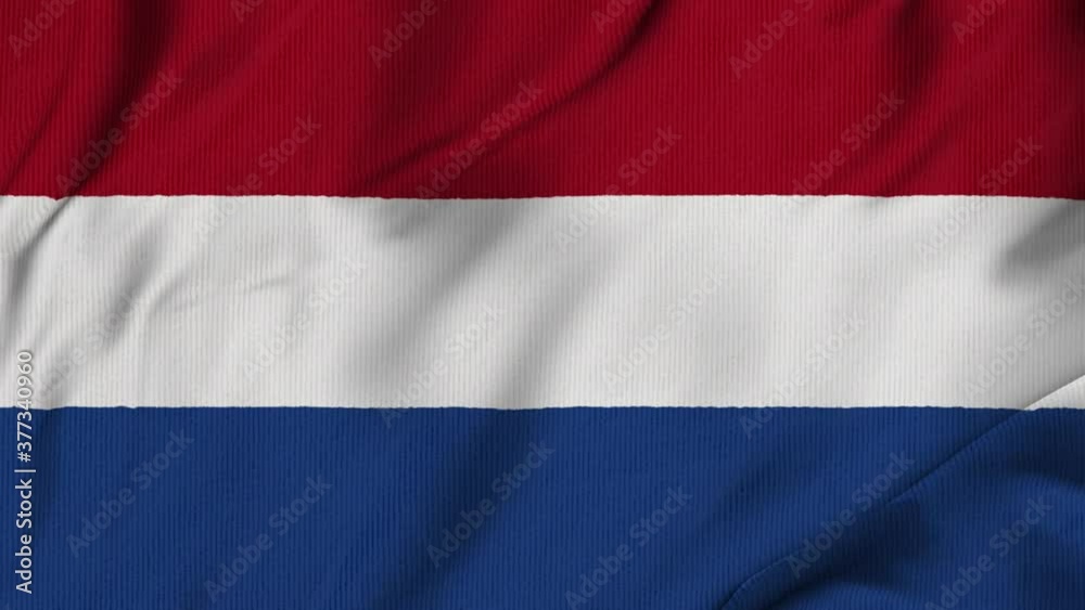 Netherlands cloth/canvas waving flag in loop