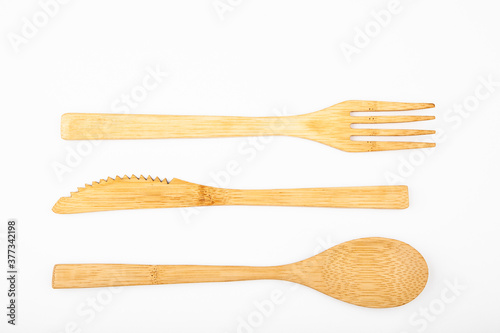 image of wooden spoon fork knife 