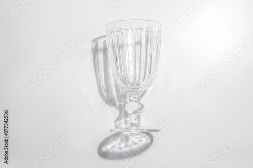 One glass on a white background.