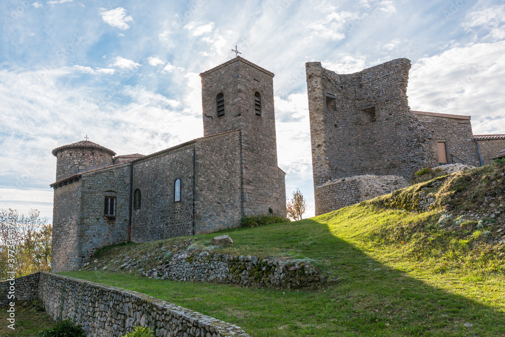 Église de Boffres et château Ardèche