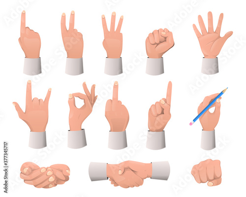 Hand gesture collection. Various gestures