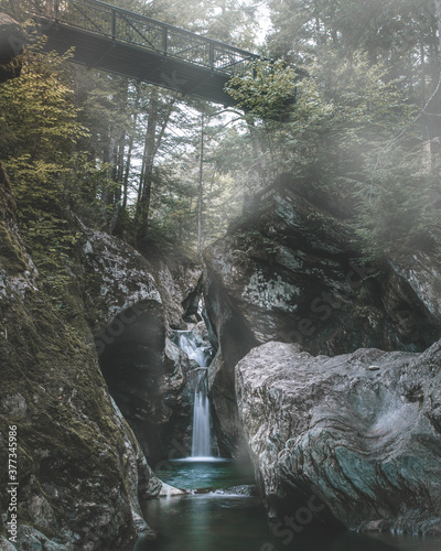 Foggy Rocky Waterfall