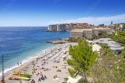 Panorama view on the historical old town Dubrovnik, Croatia