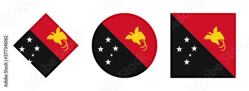 papua new guinea flag icon set. isolated on white background
 photo