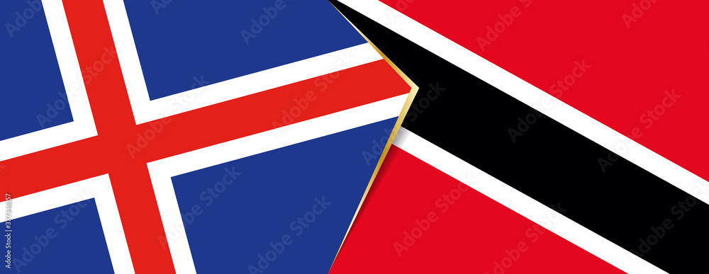 Iceland and Trinidad and Tobago flags, two vector flags.