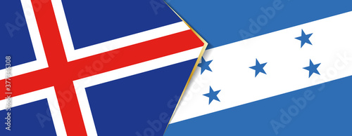 Iceland and Honduras flags, two vector flags.