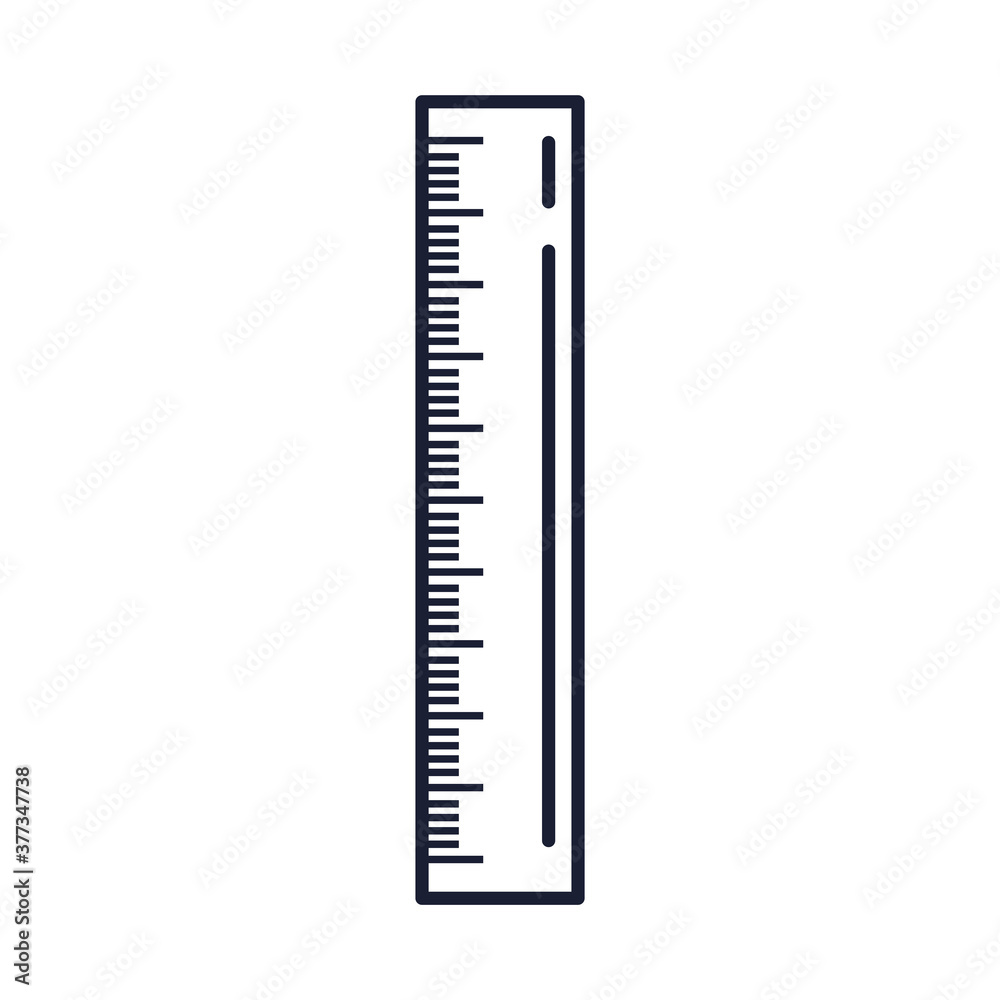 ruler school supply, line style icon vector illustration design