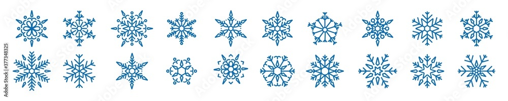 Set of blue Snowflakes Christmas icon, snowflake winter icon symbol on white background, Set of blue Snowflakes Christmas icon, snowflake winter icon symbol on white background,