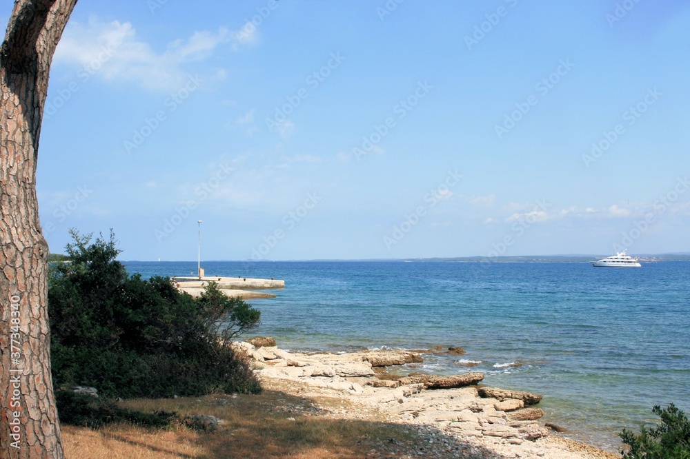 coastline and blue sea in N.P. Brioni, Croatia