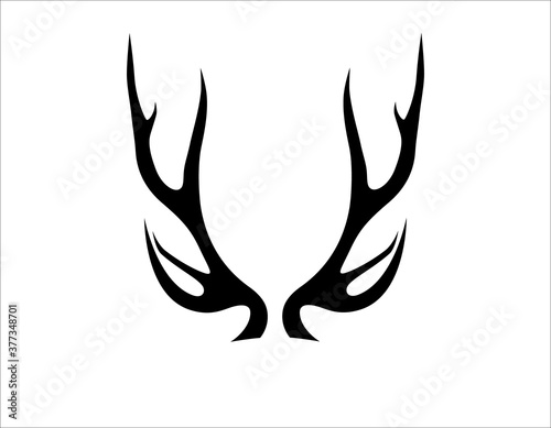 Deer antler ilustration logo vector template