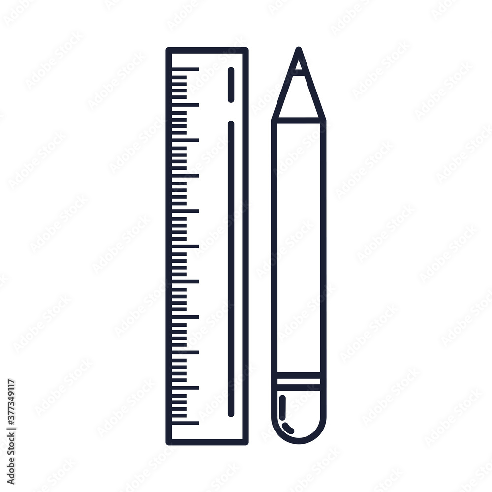 ruler with pencil, line style icon vector illustration design ruler with pencil, line style icon vector illustration design