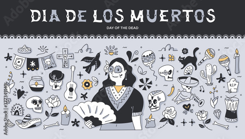 Day of the Dead Doodle Illustration