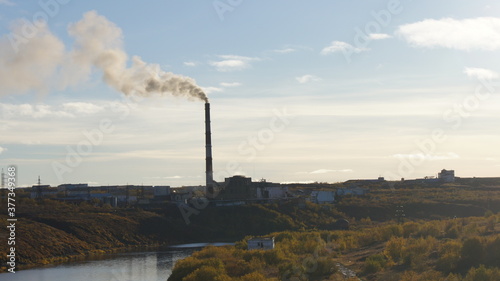 landscape with a view of heating networks Russia energy