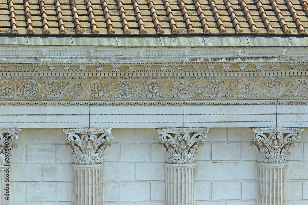 Obraz premium Détail Maison carrée, Nîmes.