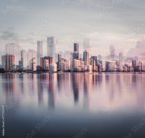 city skyline miami florida building reflections usa  © Alberto GV PHOTOGRAP