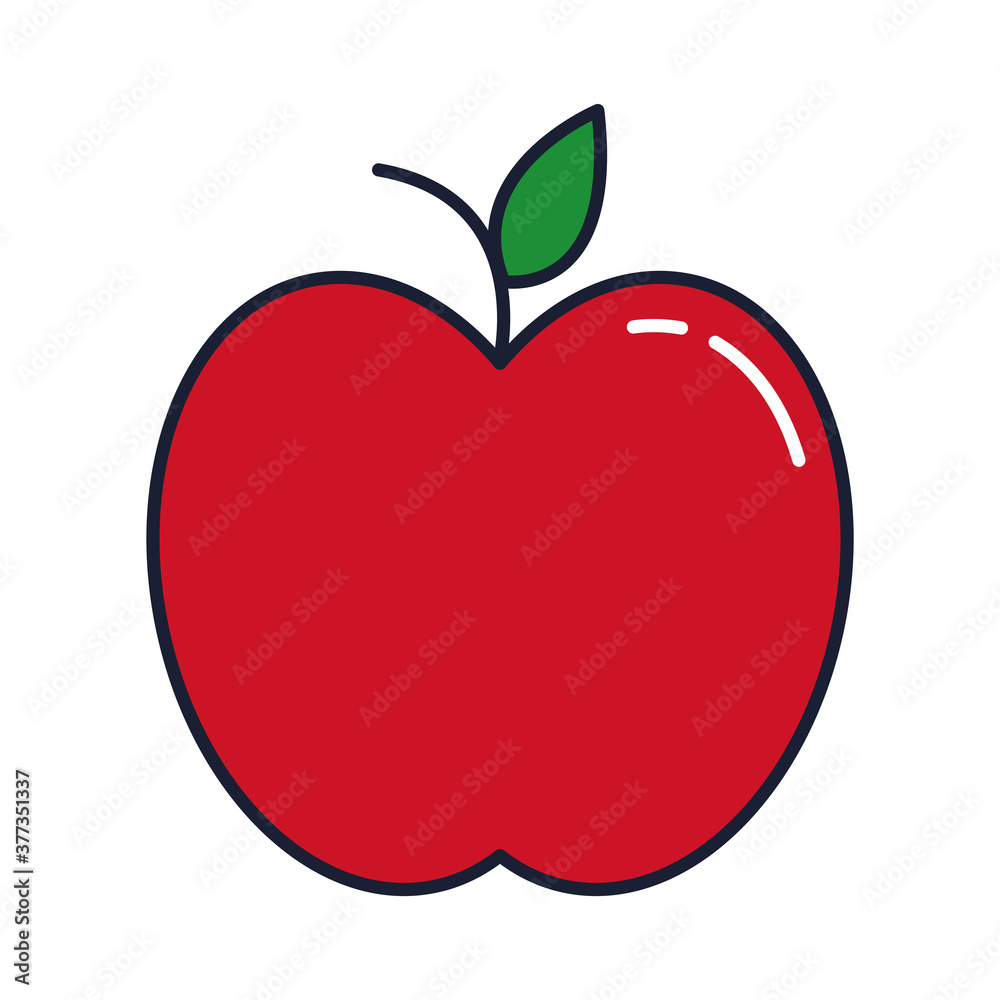 apple red fruit, line and fill style icon vector illustration design apple red fruit, line and fill style icon vector illustration design