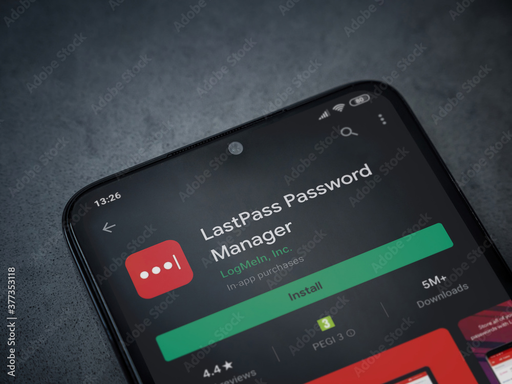 Lod, Israel - July 8, 2020: LastPass Password Manager app play store ...