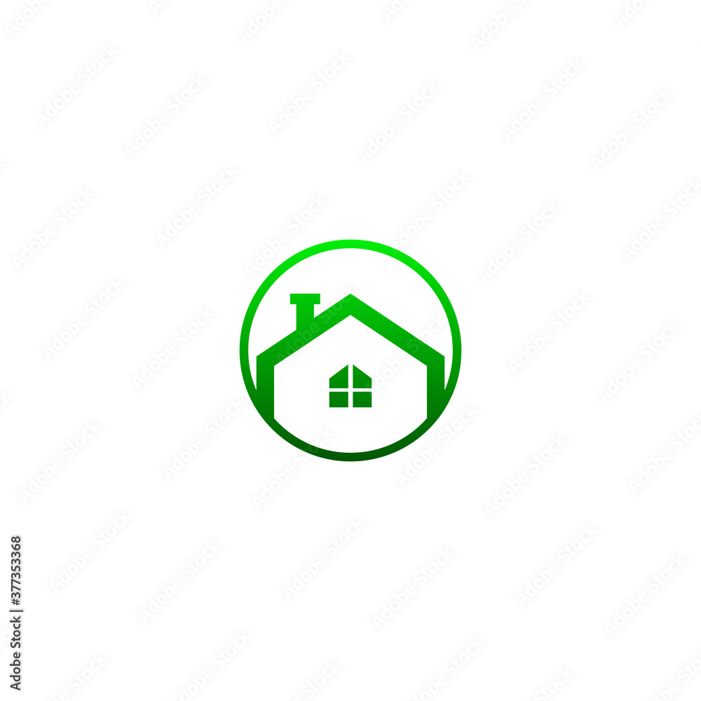 Flat minimalist natural house logo design, home logo vector.