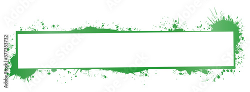 green brush painted ink stamp banner on white background	
