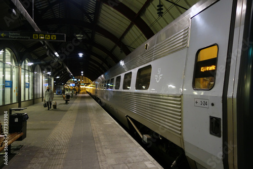Platform of Central train Station in Malmo, Sweden