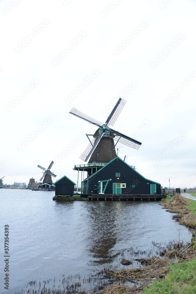 dutch windmill in the country