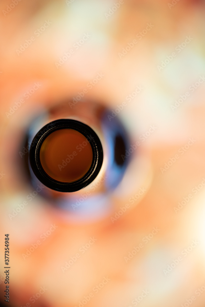close up of a wine bottle
