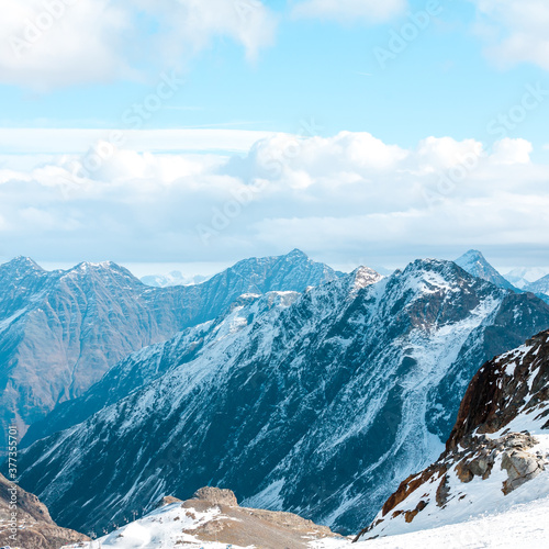 High rocky mountain landscape. Beautiful scenic view of mount. Alps ski resort. Austria, Stubai, Stubaier Gletscher © Victoria