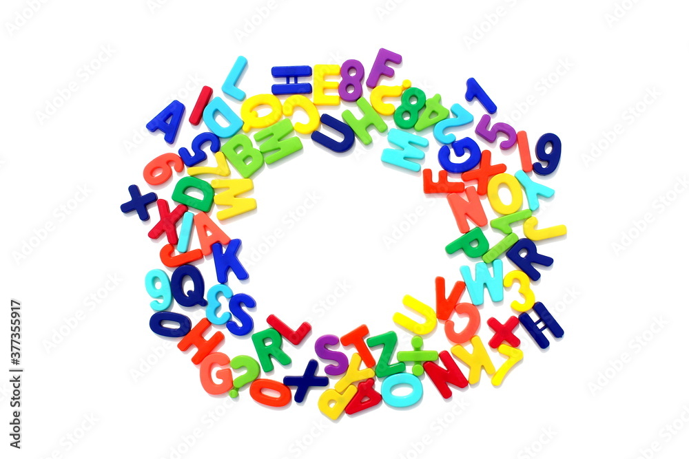 Bright multicolored letters, english alphabet, isolated