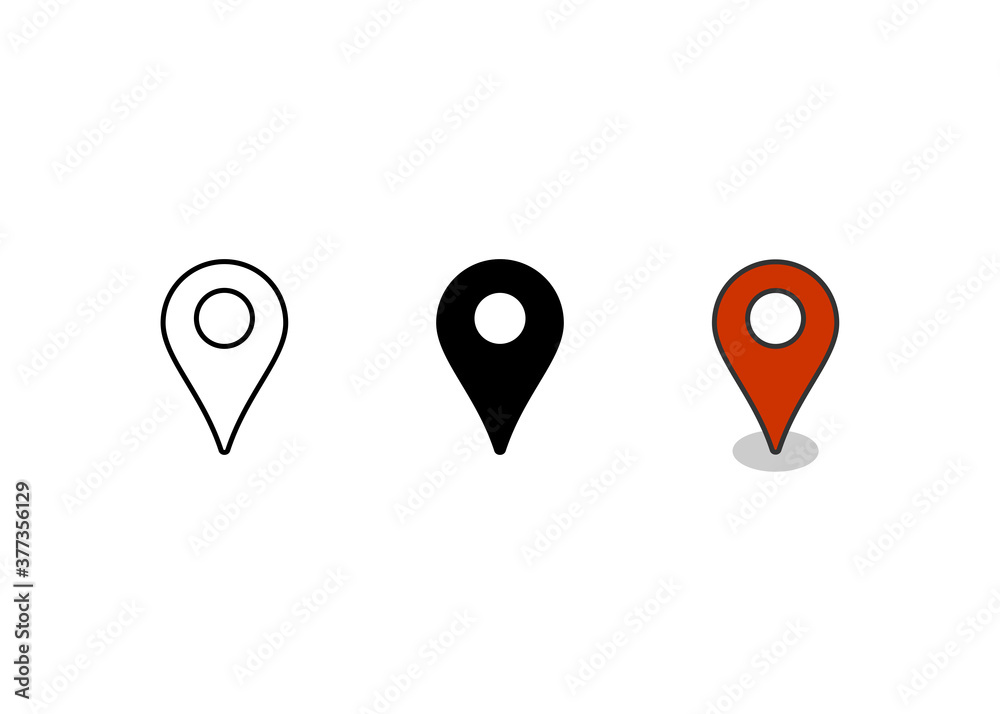 Fototapeta premium Pin Map Icon set. Location point vector