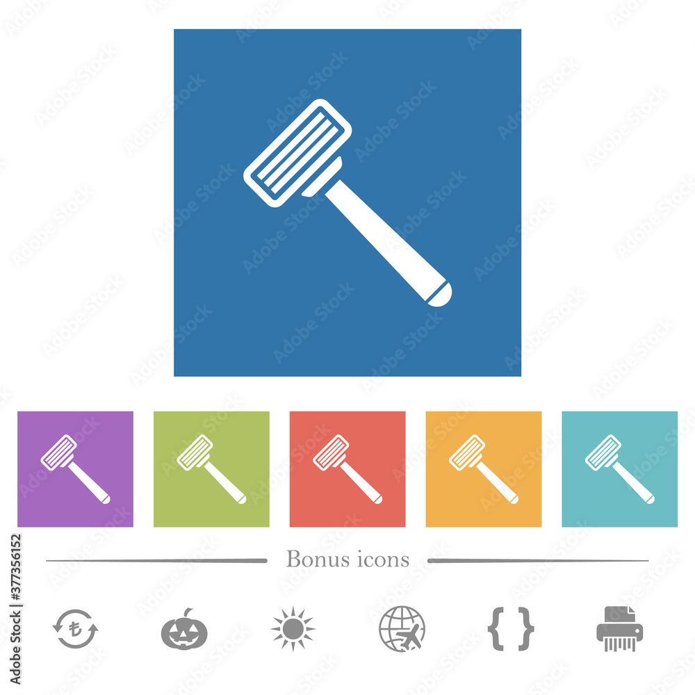 Razor flat white icons in square backgrounds Razor flat white icons in square backgrounds