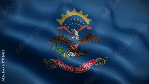 north dakota state flag blowing in wind