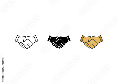 Handshake Icon set, Handshake sign and symbol vector 