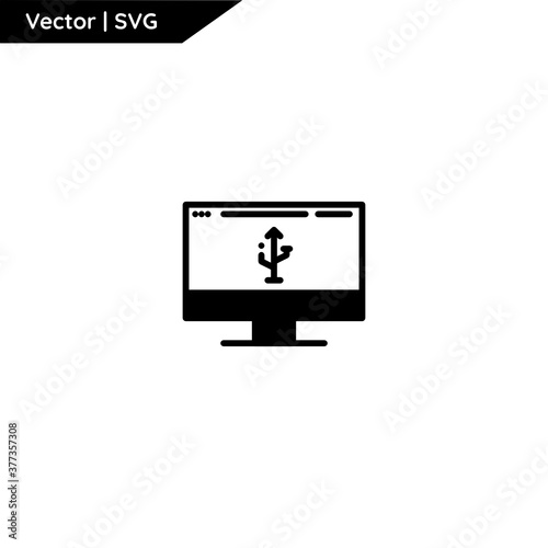 Web and computer icon with trendy solid style. Minimalist and elegant. Pure vector.