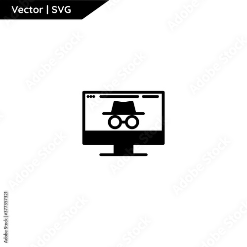 Web and computer icon with trendy solid style. Minimalist and elegant. Pure vector.