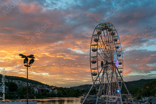 Wheel at sunset