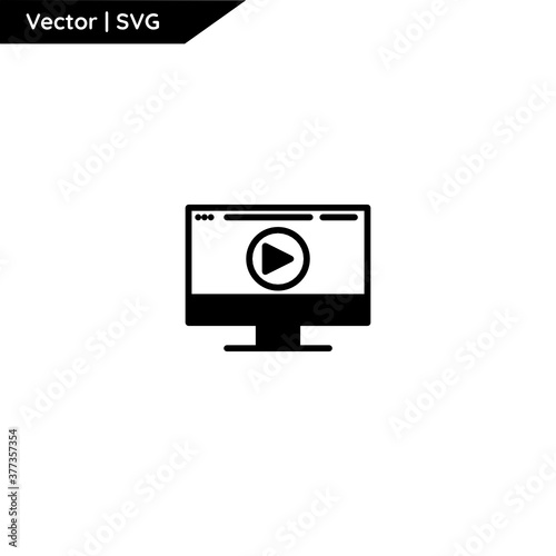 Web and computer icon with trendy solid style. Minimalist and elegant. Pure vector.